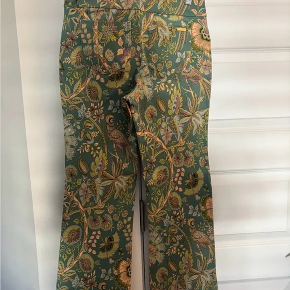 Spartina 449 Floral Maren Ankle Pants - Green and Gold - Picture 2 of 5